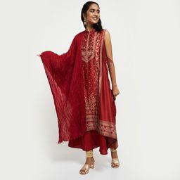 max Pure Cotton Self Design Red Women Dupatta-picture-49