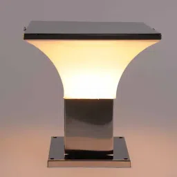 sinoman Pillar Porch Patio 40 Watts Silver Colour Metal & PVC Garden Wall Light with PVC Shade-picture-18