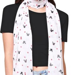 Animal Print Georgette Women White, Red, Black Fancy Scarf-picture-11