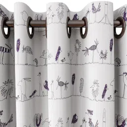 urban dream Purple Kids Cotton 9 Ft Blackout Rod Pocket Kids Long Door Curtain-picture-1