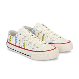 CROWCIA LONDON Men Feather Fall Printed Round Toe Lightweight Canvas Sneakers-image-14