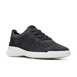 Clarks Men Black Woven Design Sneakers-image-38