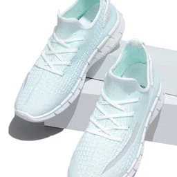 RapidBox Men Turquoise Blue Woven Design Sneakers-image-6