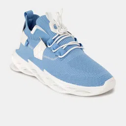 RapidBox Men Blue & White Woven Design Sneakers-image-22