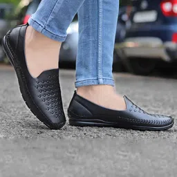 aadi Men Textured Lightweight Round Toe Loafers-image-6