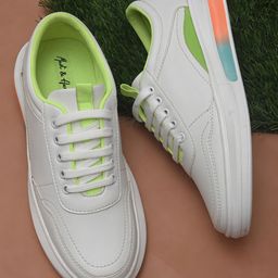 Mast & Harbour Men White Colourblocked PU Sneakers-image-34