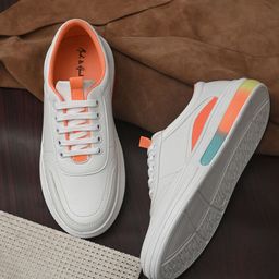 Mast & Harbour Men White Colourblocked PU Sneakers-image-63