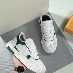 Mast & Harbour Men White & Green Perforated Sneakers-picture-52