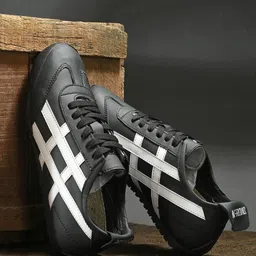 AfroJack Men Leather Lace Ups Pointed Toe Regular Sneakers-image-2