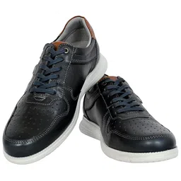 HX London Men Perforations Round Toe Lightweight Leather Sneakers-picture-44