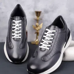 LOUIS STITCH Men's Dutch Grey Leatherette Sneaker Cushioned Casual Shoes-image-55