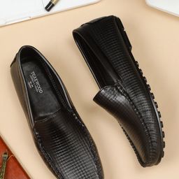 Teakwood Leathers Men Textured Leather Loafers-picture-49