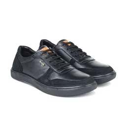 Zoom Shoes Men Textured Round Toe Lightweight Leather Sneakers-picture-21