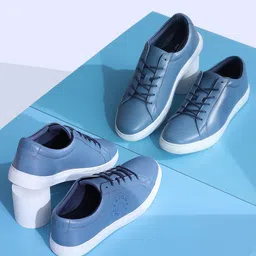 Jack & Jones Men Round Toe Lace Up Leather Sneakers-20