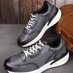 LOUIS STITCH Men's Dutch Grey Leatherette Fashion Sneaker Cushioned Casual Shoes-image-61