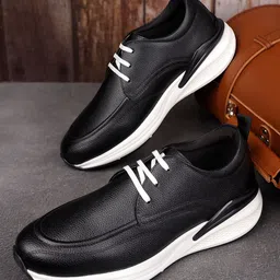 LOUIS STITCH Men's Egyptian Black Leatherette Fashion Sneaker Cushioned Casual Shoes-image-82
