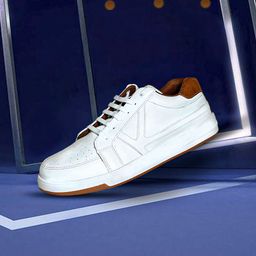 KazarMax Men White Casual Arch Support PU Sneakers-20