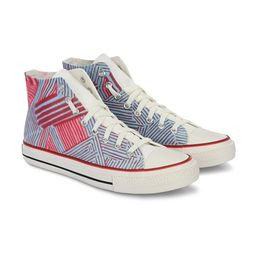 CROWCIA LONDON Men Printed Round Toe Lightweight Canvas Sneakers-image-93