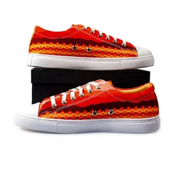 KobSook Men Printed Low Ankle Comfort Insole Canvas Contrast Sole Sneakers-picture-18
