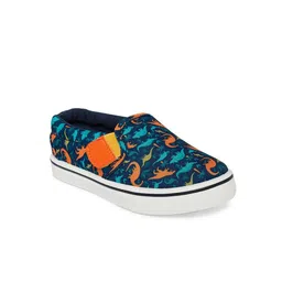 Pantaloons Junior Boys Navy Blue & Orange Printed Slip-On Sneakers-picture-45