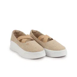 FAUSTO Women Textured Round Toe Memory Foam Canvas Slip-On Sneakers-15