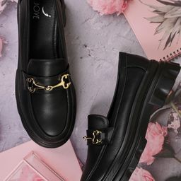 Jove Women Round Toe Horsebit Loafers-49