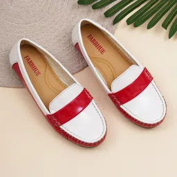 FABBHUE Women Colourblocked Penny Loafers-17