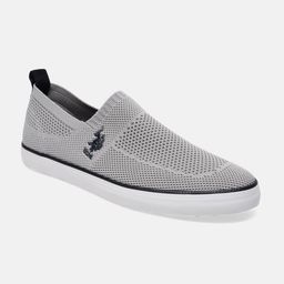 U S Polo Assn Men Grey Woven Design Slip-On Sneakers-image-7