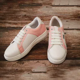 Brauch Women White & Pink Colourblocked Sneakers-picture-17