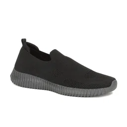 North Star Men Black Woven Design Slip-On Sneakers-picture-13
