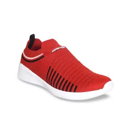 IMPAKTO Women Red Woven Design Slip-On Sneakers-6