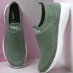 Action Women Woven Design Comfort Insole Mesh Slip-On Sneakers-image-29