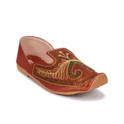 Ajanta Men Maroon Woven Design Slip-On Sneakers-89