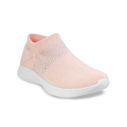 Mochi Women Peach-Coloured Woven Design Slip-On Sneakers-picture-3