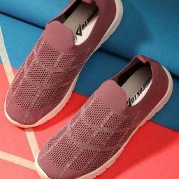IMPAKTO Women Textured Mesh Flyknit Lightweight Dream Slip-On Sneakers-44