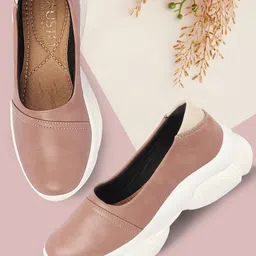 FAUSTO Women Lightweight Comfort Insole Contrast Sole Slip-On Sneakers-image-50