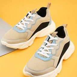 HRX by Hrithik Roshan Men Beige Colourblocked Round Toe Lightweight Sneakers-picture-10