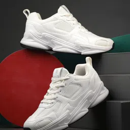 HRX by Hrithik Roshan Men Off White Round Toe Mesh Sneakers-picture-3