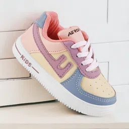 Lil Lollipop Kids Colourblocked Round Toe Lightweight Sneakers-image-74