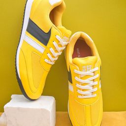 Mast & Harbour Men Yellow Solid Sneakers-image-72