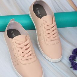 ICONICS Women Peach-Coloured Sneakers-image-5