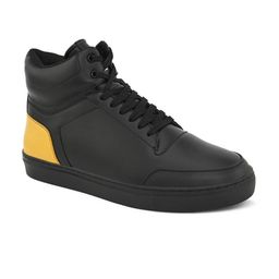 HRX by Hrithik Roshan Men Black & Yellow Mid Top Lightweight Comfort Insole Sneakers-picture-53