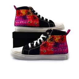 KobSook Women Mid Top Printed Lightweight Canvas Sneakers-37
