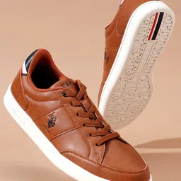 U.S. Polo Assn. Men Textured Comfort Insole Contrast Sole Lace-Ups Sneakers-15
