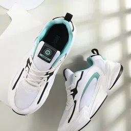 HRX by Hrithik Roshan Men White & Green Colourblocked Mesh Comfort Insole Sneakers-picture-19