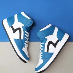 SPYKAR Men Colourblocked Comfort Insole Contrast Sole High Top Lace-Ups Sneakers-picture-15