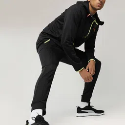 Puma Unisex Black & White Striped Sneakers-3