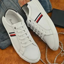 Mast & Harbour Men White Striped Sneakers-picture-11