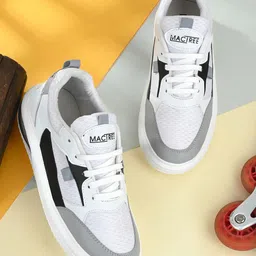 Mactree Men White & Black Colourblocked Lace-Ups Sneakers-image-26
