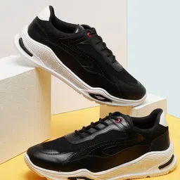 The Indian Garage Co Men Textured Contrast Sole Sneakers-22